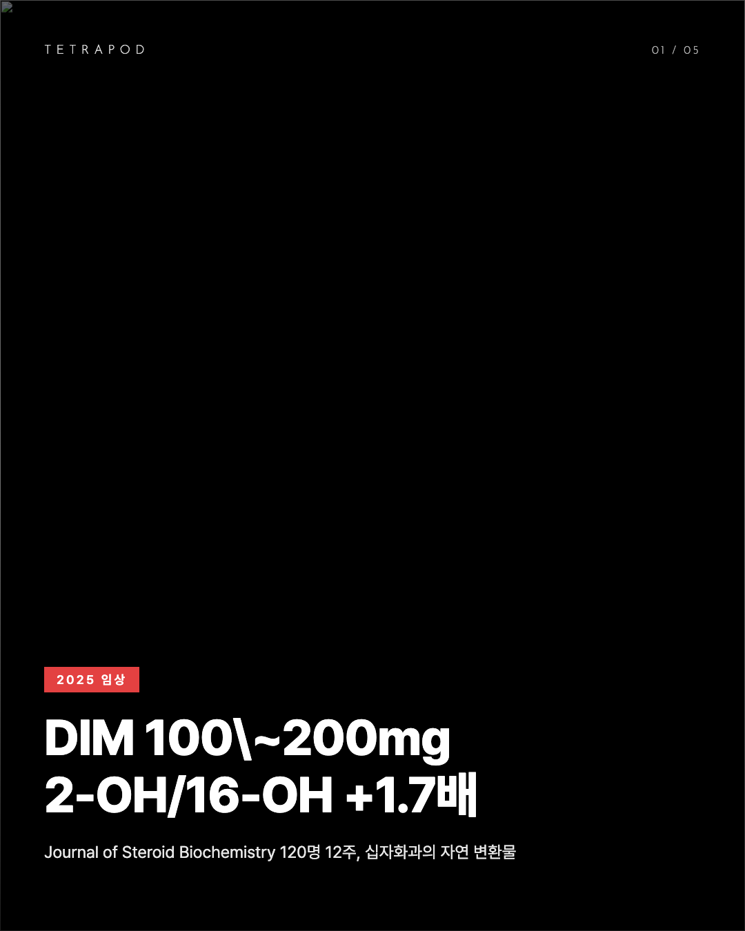 DIM 100~200mg, 2-OH/16-OH 에스트로겐 비율 +1.7배 호르몬 균형 5장