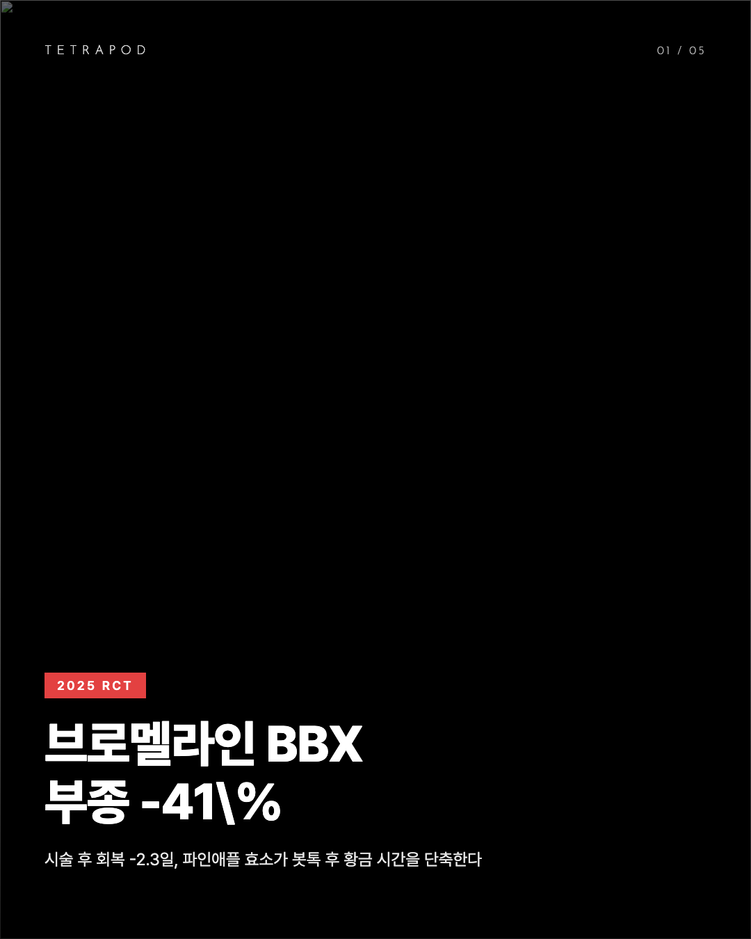브로멜라인 BBX 시술 후 회복, 부종 -41% 회복 -2.3일 5장