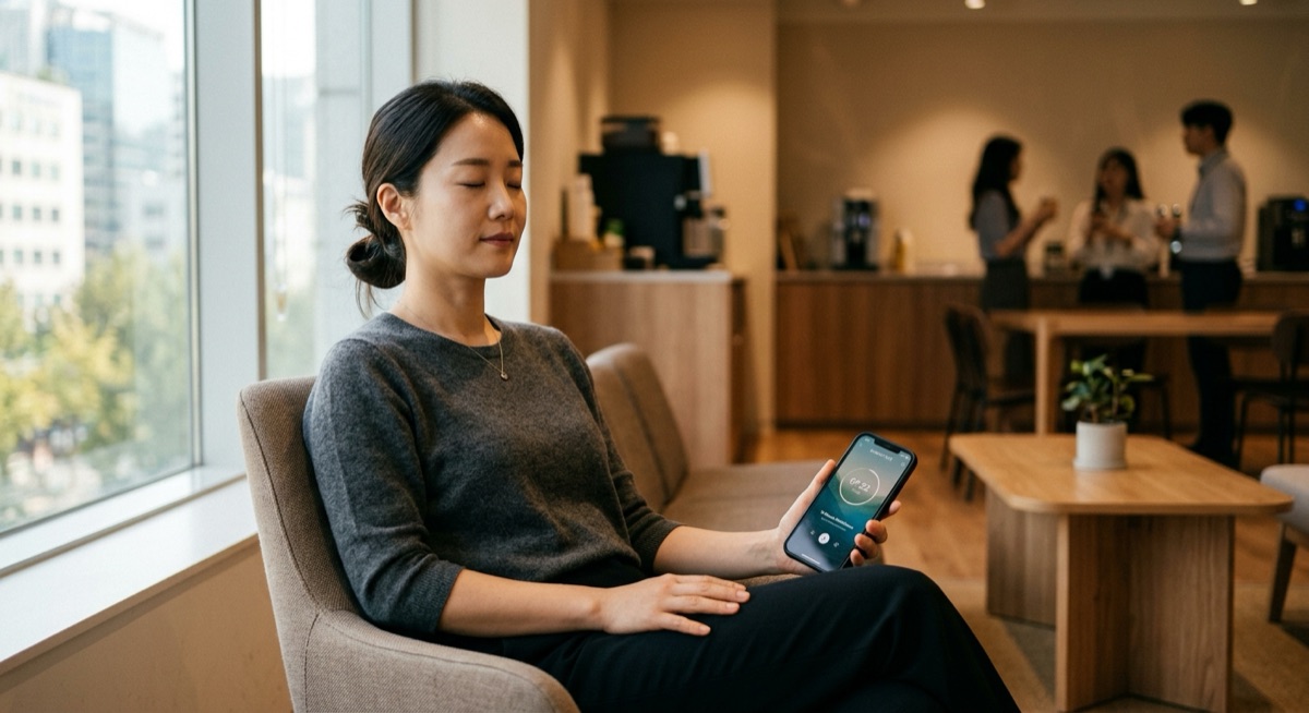 10-Min Digital Meditation RCT — 8-Week Depression·Anxiety Reduction, Effect Sustained at 8-Week Follow-up. Working Mom Barrier Broken
